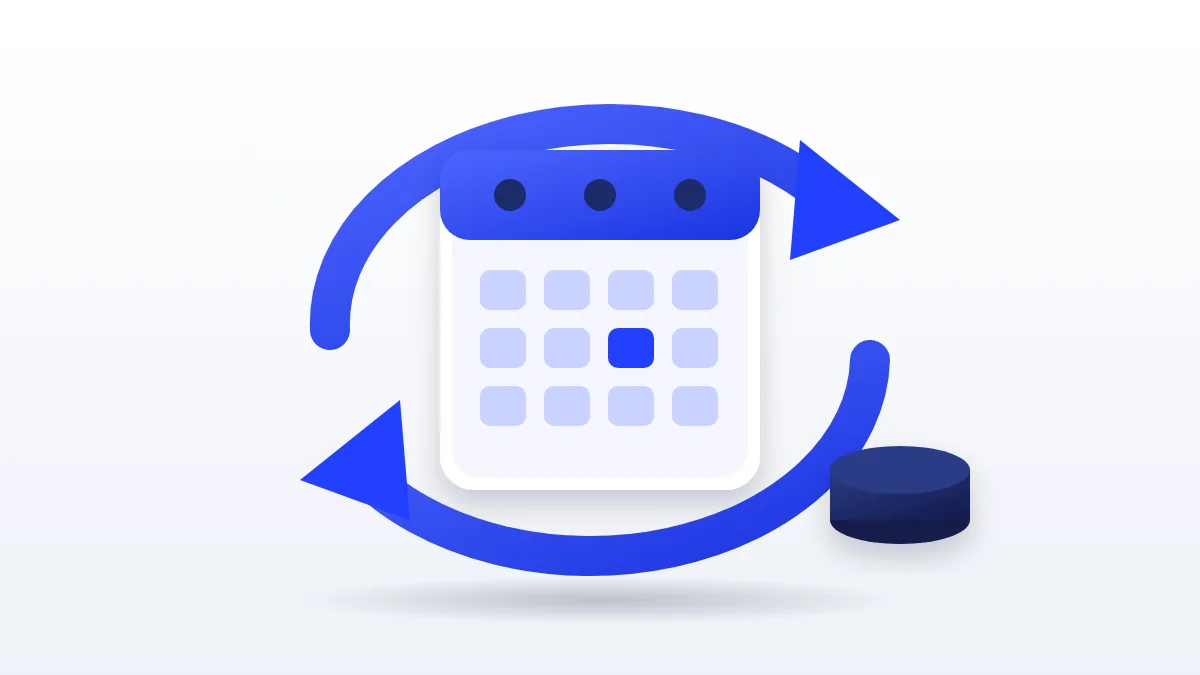 Calendar wrapped in circular arrows, representing the 30-day refill window